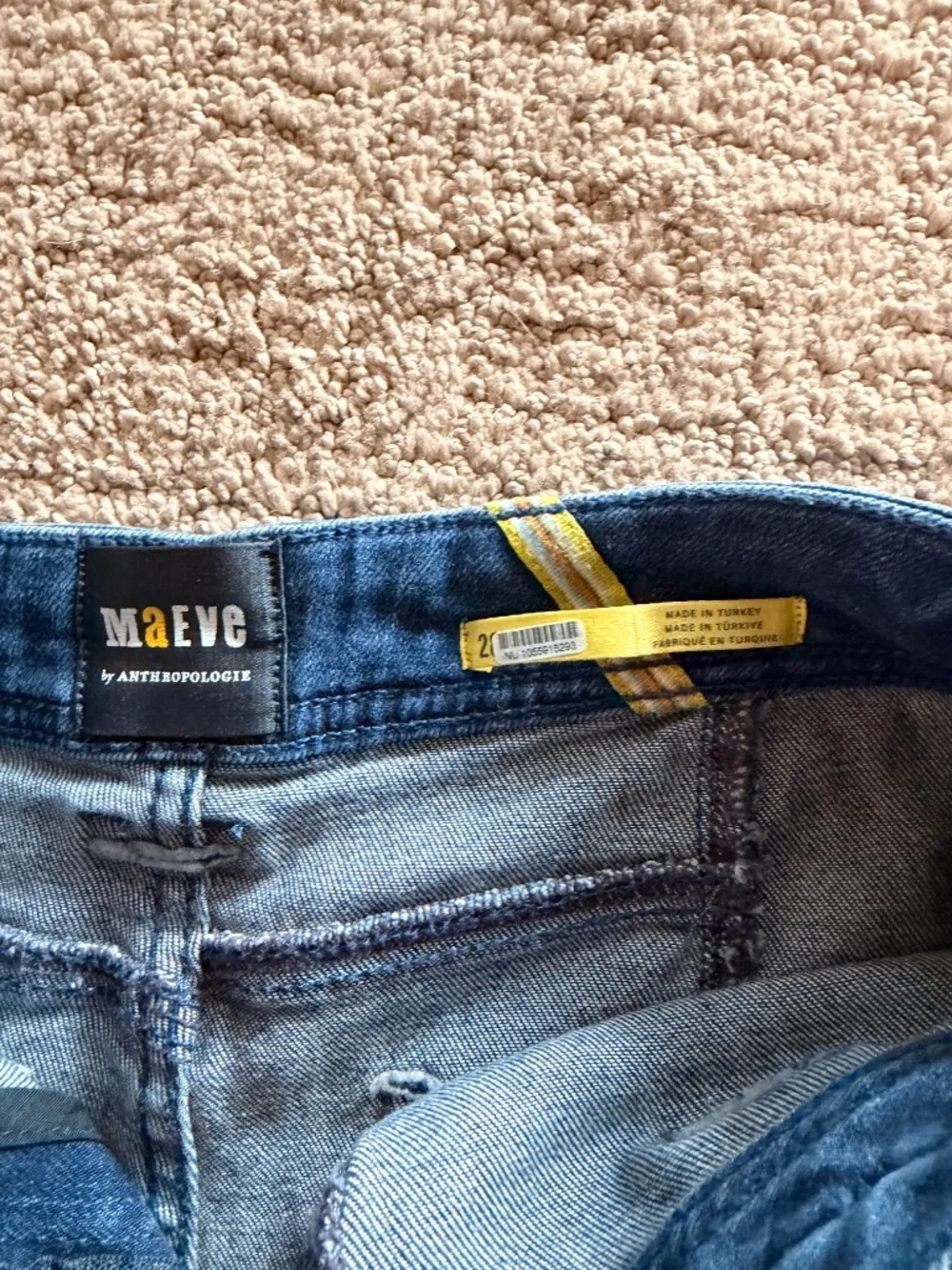 Maeve Anthropologie Gardener Carpenter High-Rise Crop Jeans | Blue | Size 28 - Picture 5 of 8